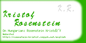 kristof rosenstein business card